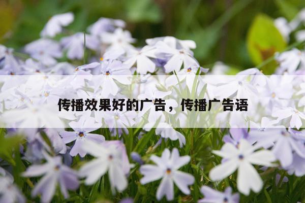 传播效果好的广告,传播广告语