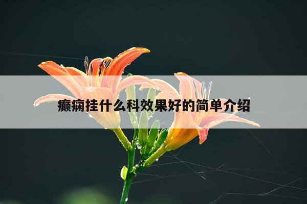 癫痫挂什么科效果好的简单介绍