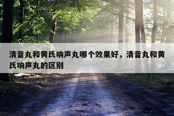 清音丸和黄氏响声丸哪个效果好,清音丸和黄氏响声丸的区别