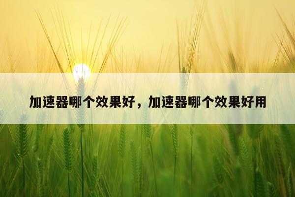 加速器哪个效果好,加速器哪个效果好用