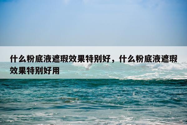 什么粉底液遮瑕效果特别好,什么粉底液遮瑕效果特别好用