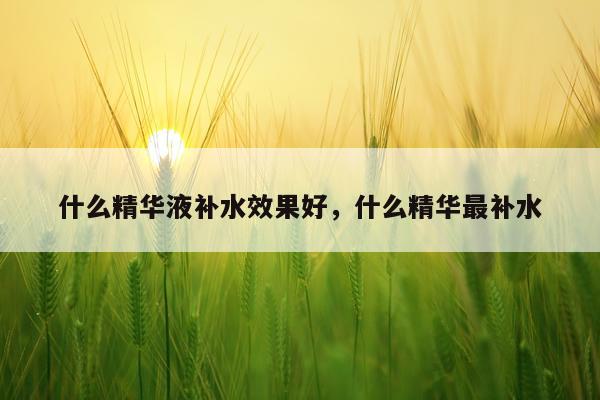 什么精华液补水效果好,什么精华最补水