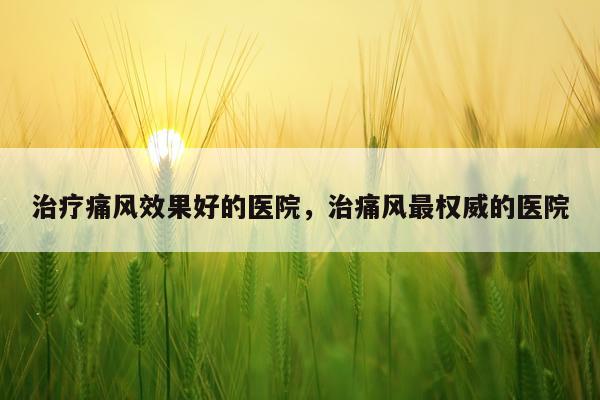 治疗痛风效果好的医院,治痛风最权威的医院