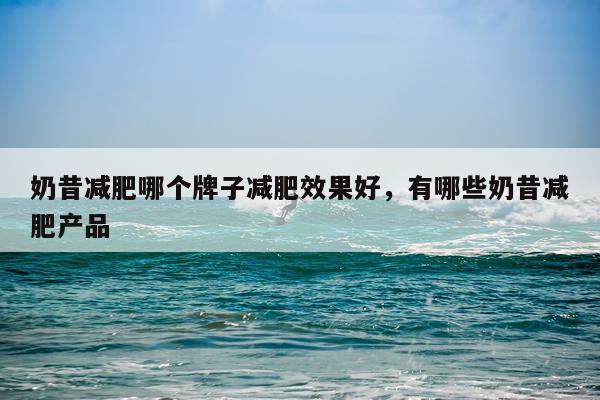 奶昔减肥哪个牌子减肥效果好,有哪些奶昔减肥产品