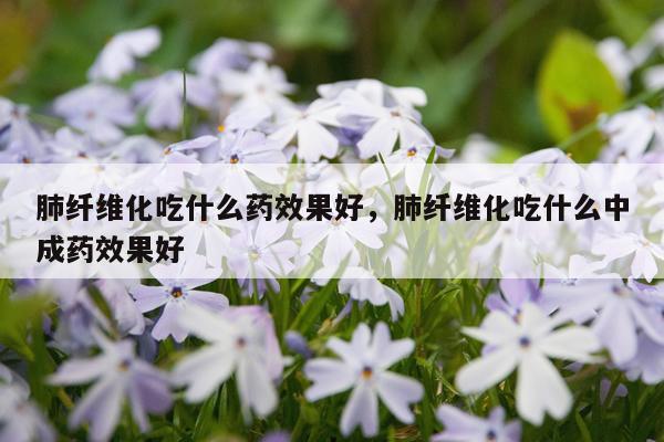 肺纤维化吃什么药效果好,肺纤维化吃什么中成药效果好