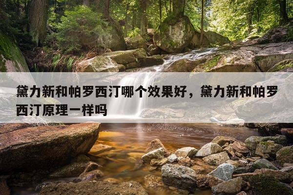 黛力新和帕罗西汀哪个效果好,黛力新和帕罗西汀原理一样吗