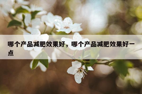 哪个产品减肥效果好,哪个产品减肥效果好一点