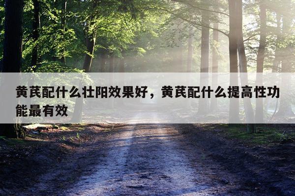 黄芪配什么壮阳效果好,黄芪配什么提高性功能最有效