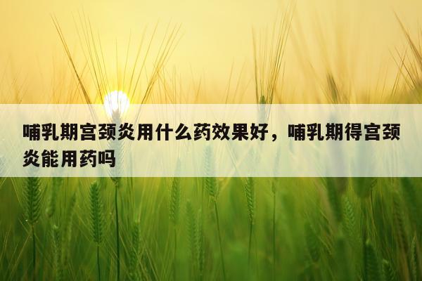 哺乳期宫颈炎用什么药效果好,哺乳期得宫颈炎能用药吗