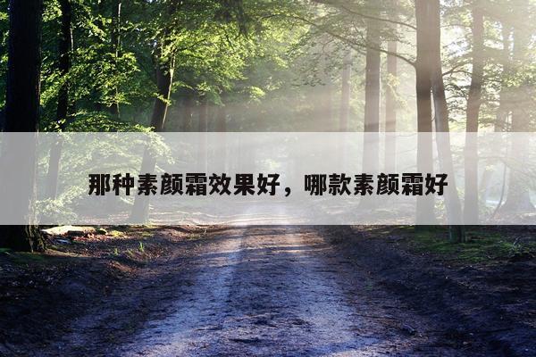 那种素颜霜效果好,哪款素颜霜好
