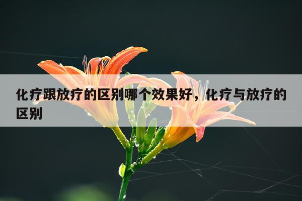 化疗跟放疗的区别哪个效果好,化疗与放疗的区别