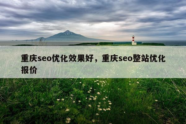 重庆seo优化效果好,重庆seo整站优化报价