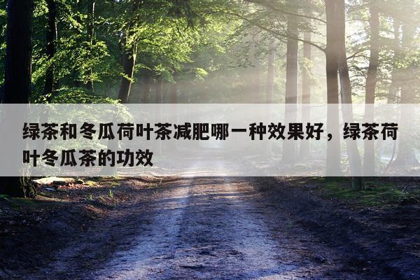 绿茶和冬瓜荷叶茶减肥哪一种效果好,绿茶荷叶冬瓜茶的功效