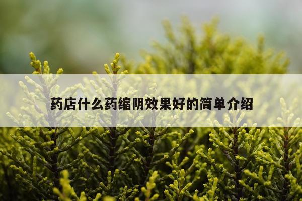 药店什么药缩阴效果好的简单介绍