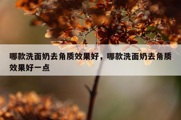 哪款洗面奶去角质效果好,哪款洗面奶去角质效果好一点
