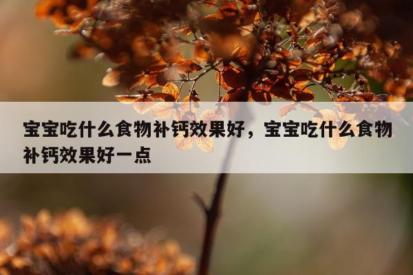 宝宝吃什么食物补钙效果好,宝宝吃什么食物补钙效果好一点