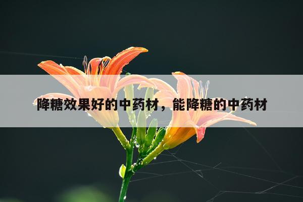 降糖效果好的中药材,能降糖的中药材
