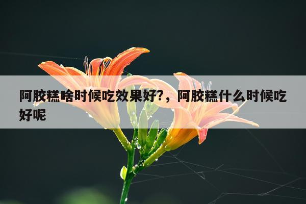 阿胶糕啥时候吃效果好?,阿胶糕什么时候吃好呢