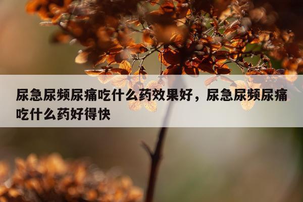 尿急尿频尿痛吃什么药效果好,尿急尿频尿痛吃什么药好得快